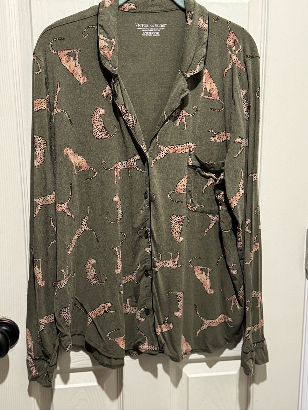 Victoria’s Secret Pajama Set | Olive Green Cheetah Print | X